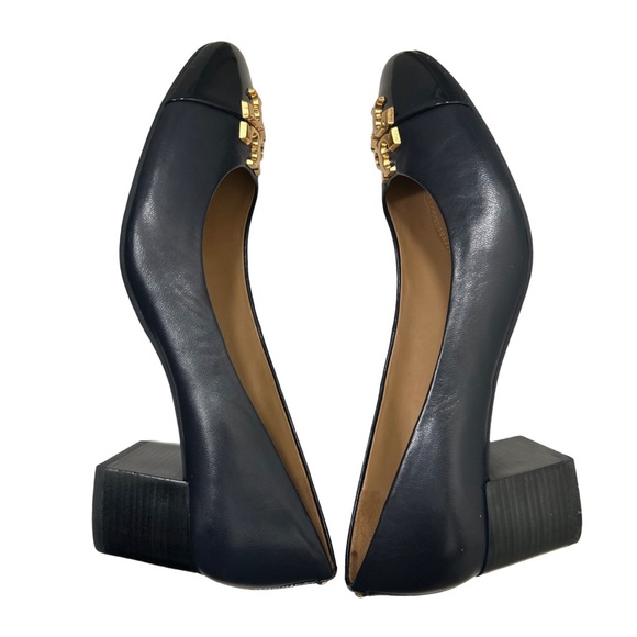Tory Burch Black Everly Cap Toe Pumps in Dark Blue Woman’s 9.5 - Picture 7 of 11